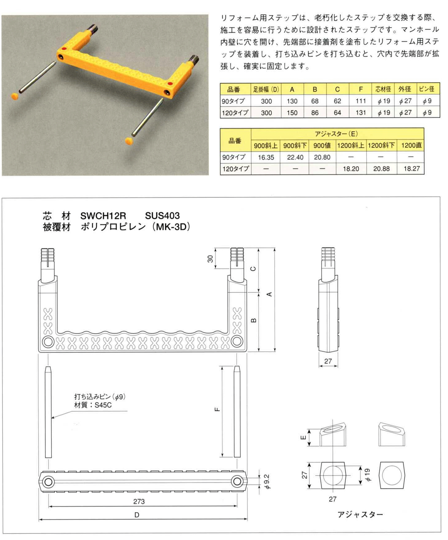 【フレックス】 (送料別途)(直送品)FLEX フレックスシステム アメニティステップ 先付けタイプ(L字型) 250mm (10本入